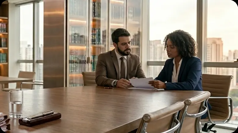 Profissionais em reunião de acordo